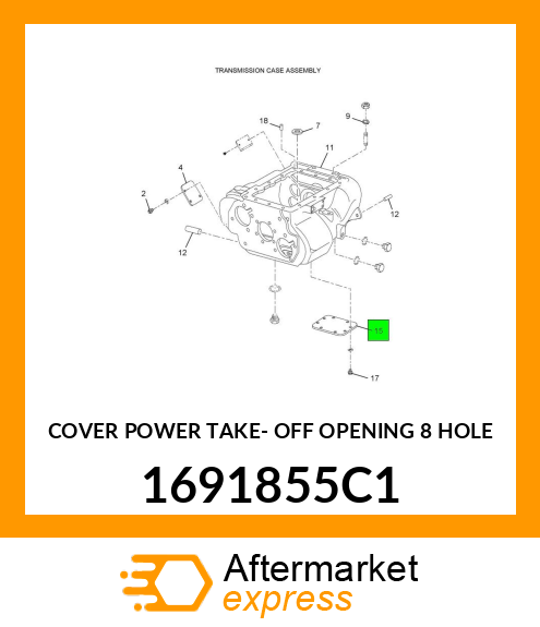 COVER POWER TAKE- OFF OPENING 8 HOLE 1691855C1