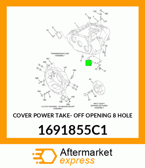 COVER POWER TAKE- OFF OPENING 8 HOLE 1691855C1