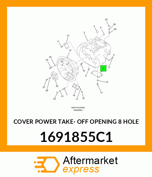 COVER POWER TAKE- OFF OPENING 8 HOLE 1691855C1