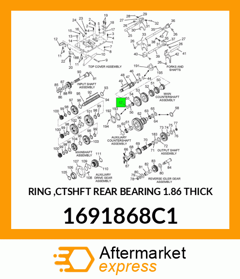 RING ,CTSHFT REAR BEARING 1.86 THICK 1691868C1