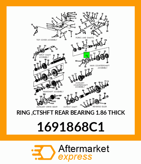 RING ,CTSHFT REAR BEARING 1.86 THICK 1691868C1