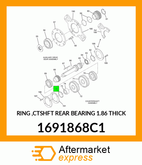 RING ,CTSHFT REAR BEARING 1.86 THICK 1691868C1