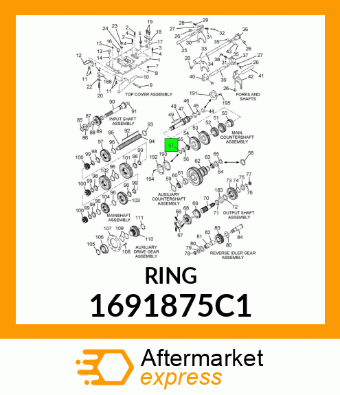 RING ,CTSHFT REAR BEARING 2.77 THICK 1691875C1