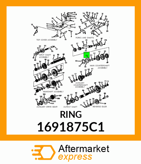 RING ,CTSHFT REAR BEARING 2.77 THICK 1691875C1