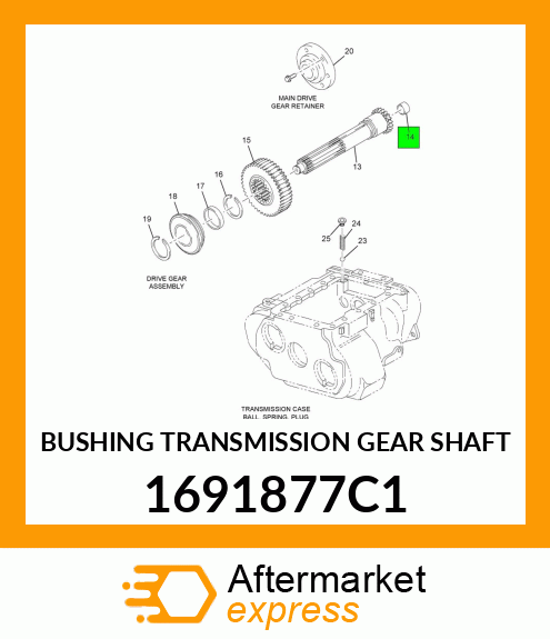 BUSHING TRANSMISSION GEAR SHAFT 1691877C1