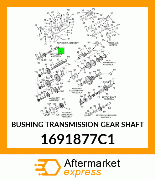 BUSHING TRANSMISSION GEAR SHAFT 1691877C1