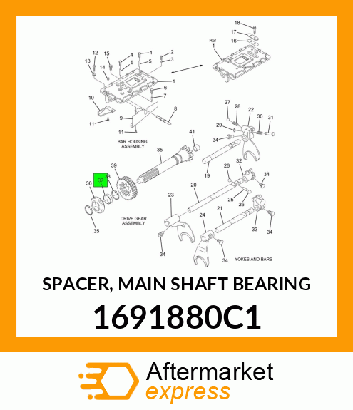 SPACER, MAIN SHAFT BEARING 1691880C1