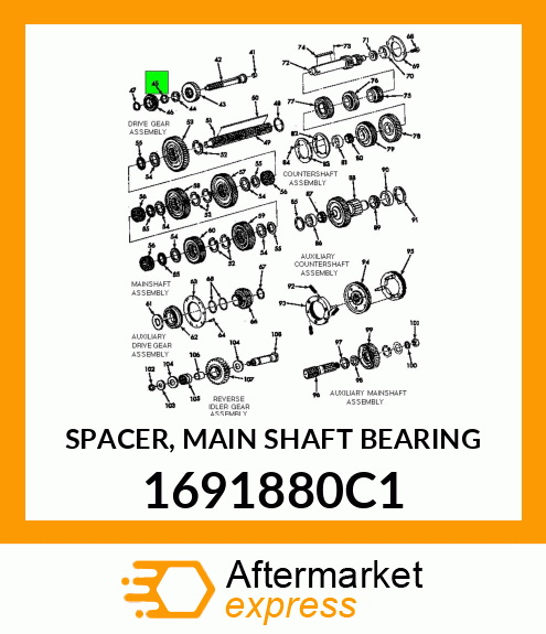 SPACER, MAIN SHAFT BEARING 1691880C1