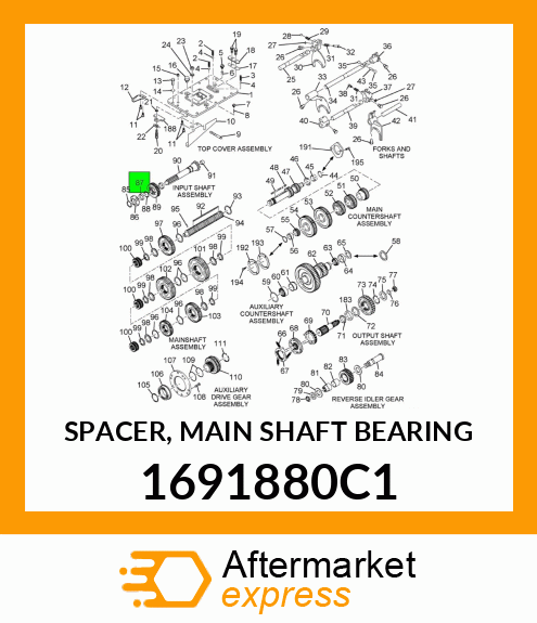 SPACER, MAIN SHAFT BEARING 1691880C1