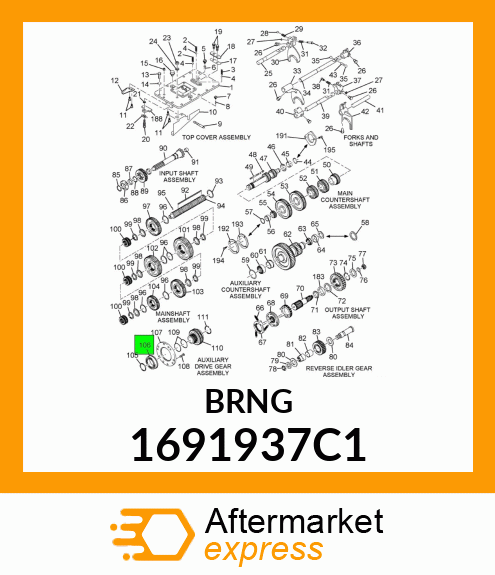 BEARING, BALL MAIN SHAFT 1691937C1