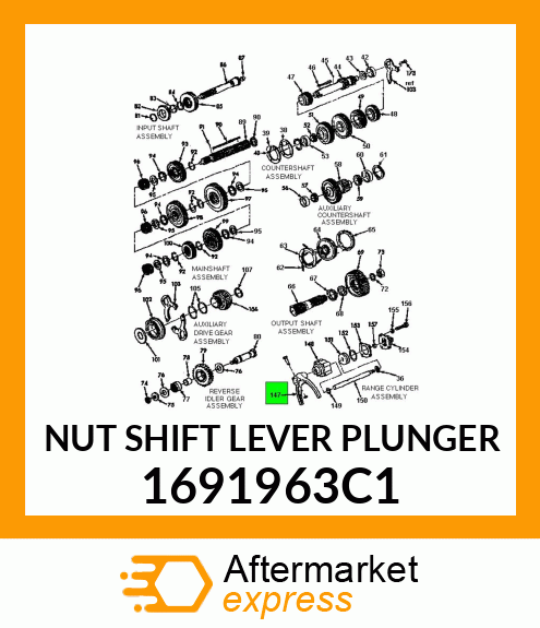 NUT SHIFT LEVER PLUNGER 1691963C1