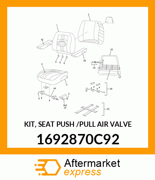 KIT, SEAT PUSH /PULL AIR VALVE 1692870C92