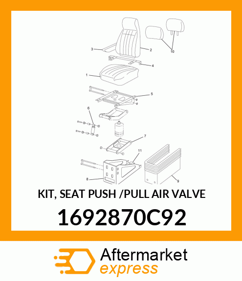 KIT, SEAT PUSH /PULL AIR VALVE 1692870C92