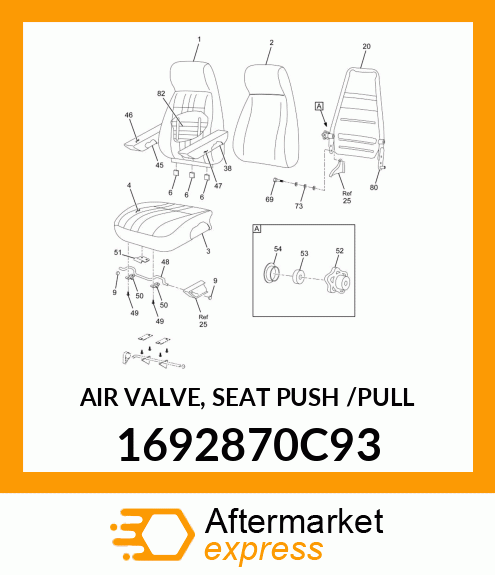 AIR VALVE, SEAT PUSH /PULL 1692870C93