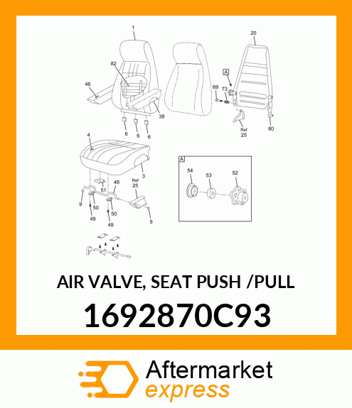 AIR VALVE, SEAT PUSH /PULL 1692870C93