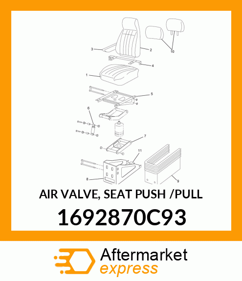 AIR VALVE, SEAT PUSH /PULL 1692870C93