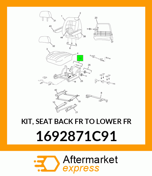 KIT, SEAT BACK FR TO LOWER FR 1692871C91