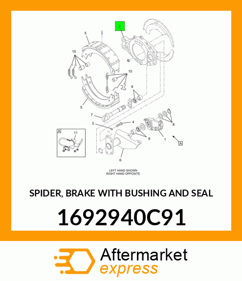 SPIDER, BRAKE WITH BUSHING AND SEAL 1692940C91