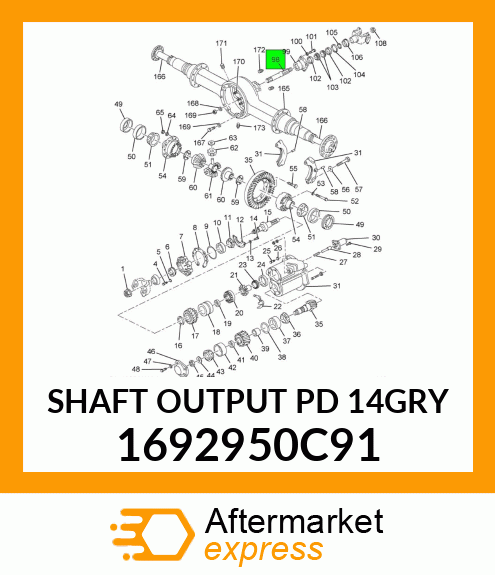 SHAFT OUTPUT PD 14GRY 1692950C91