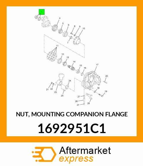 NUT, MOUNTING COMPANION FLANGE 1692951C1