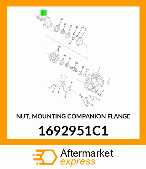 NUT, MOUNTING COMPANION FLANGE 1692951C1