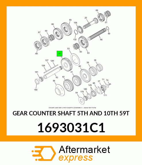 GEAR COUNTER SHAFT 5TH AND 10TH 59T 1693031C1