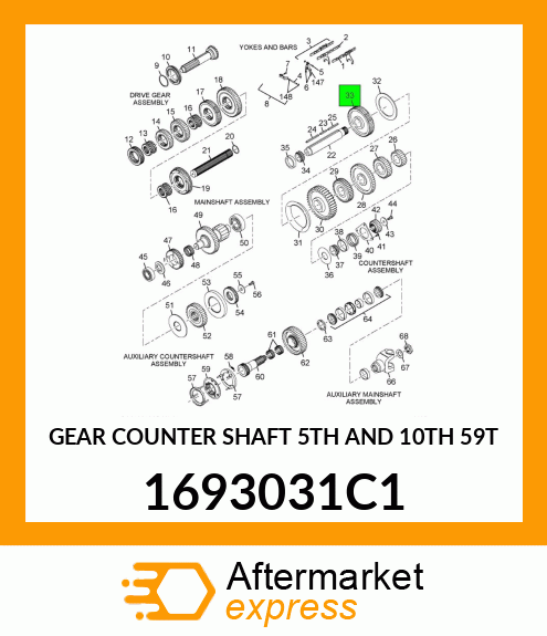 GEAR COUNTER SHAFT 5TH AND 10TH 59T 1693031C1