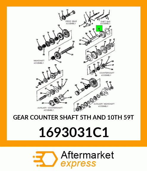 GEAR COUNTER SHAFT 5TH AND 10TH 59T 1693031C1