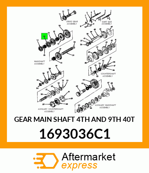 GEAR MAIN SHAFT 4TH AND 9TH 40T 1693036C1