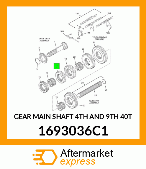 GEAR MAIN SHAFT 4TH AND 9TH 40T 1693036C1