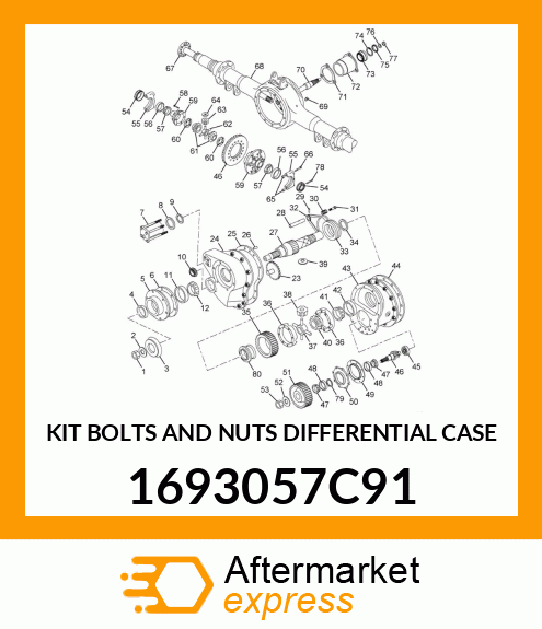 KIT BOLTS AND NUTS DIFFERENTIAL CASE 1693057C91