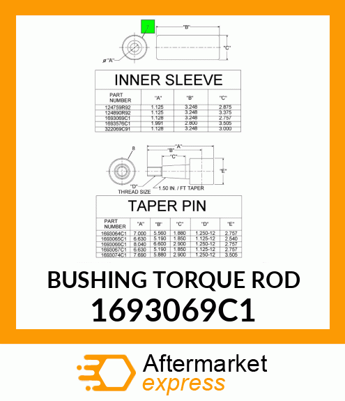 BUSHING TORQUE ROD 1693069C1