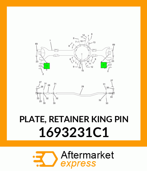 PLATE, RETAINER KING PIN 1693231C1