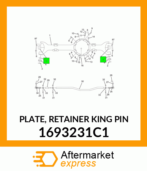 PLATE, RETAINER KING PIN 1693231C1