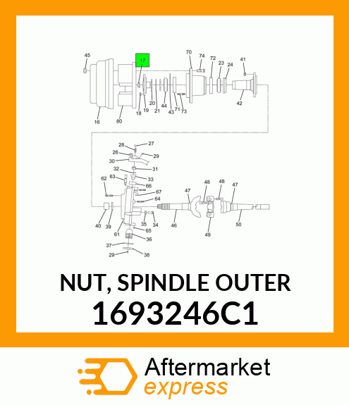 NUT, SPINDLE OUTER 1693246C1