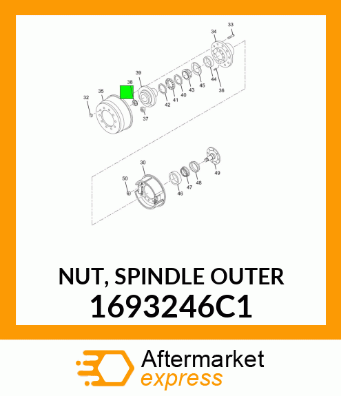 NUT, SPINDLE OUTER 1693246C1