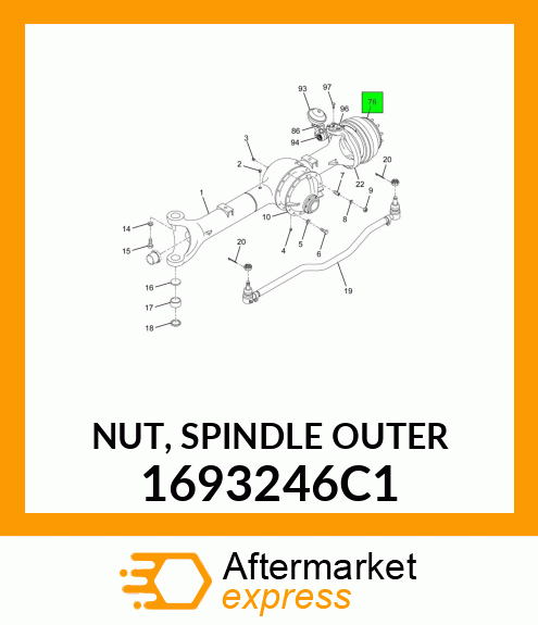 NUT, SPINDLE OUTER 1693246C1