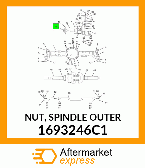 NUT, SPINDLE OUTER 1693246C1