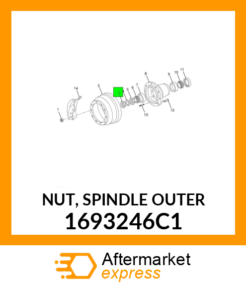 NUT, SPINDLE OUTER 1693246C1