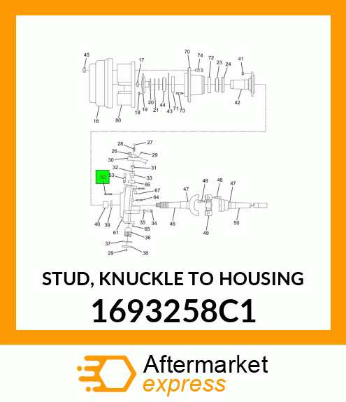 STUD, KNUCKLE TO HOUSING 1693258C1