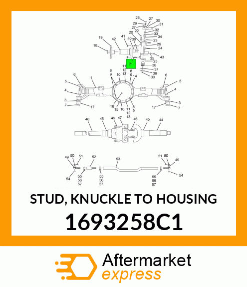 STUD, KNUCKLE TO HOUSING 1693258C1