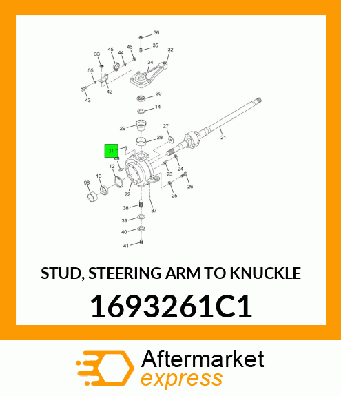 STUD, STEERING ARM TO KNUCKLE 1693261C1