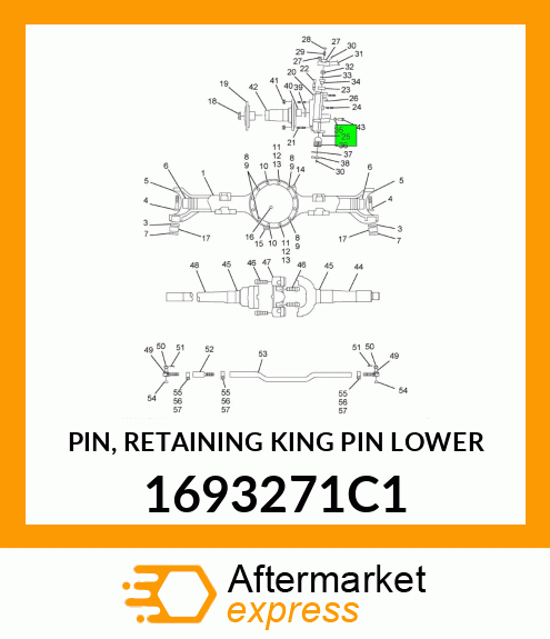 PIN, RETAINING KING PIN LOWER 1693271C1