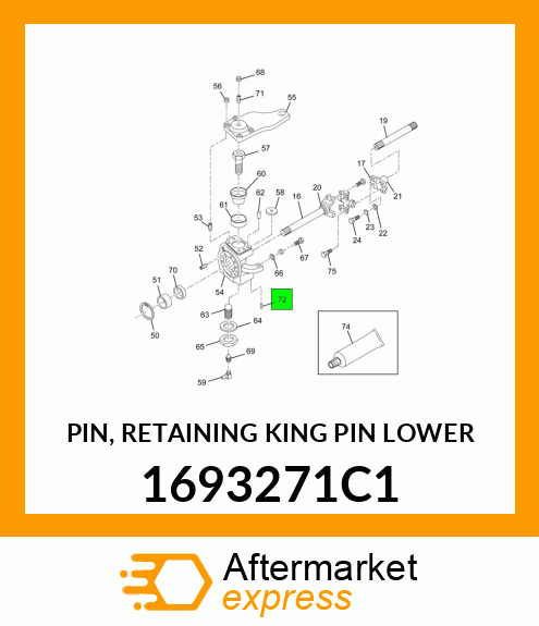 PIN, RETAINING KING PIN LOWER 1693271C1