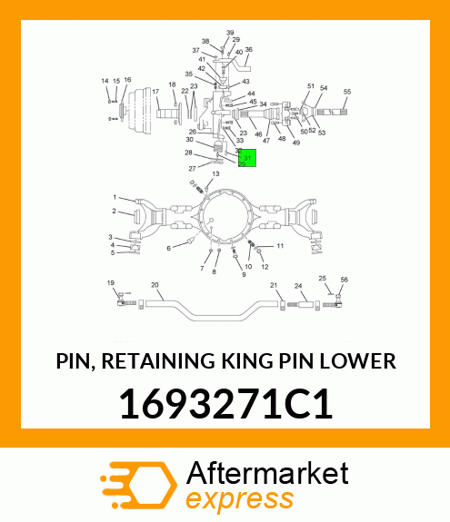 PIN, RETAINING KING PIN LOWER 1693271C1