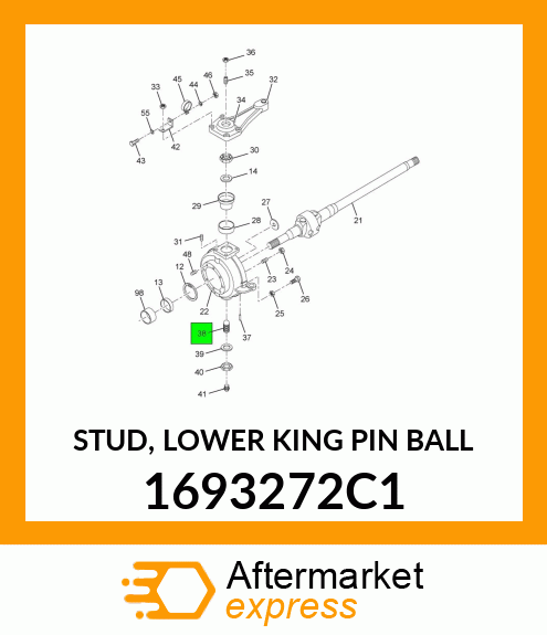 STUD, LOWER KING PIN BALL 1693272C1
