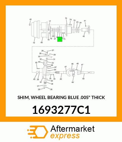 SHIM, WHEEL BEARING BLUE .005" THICK 1693277C1