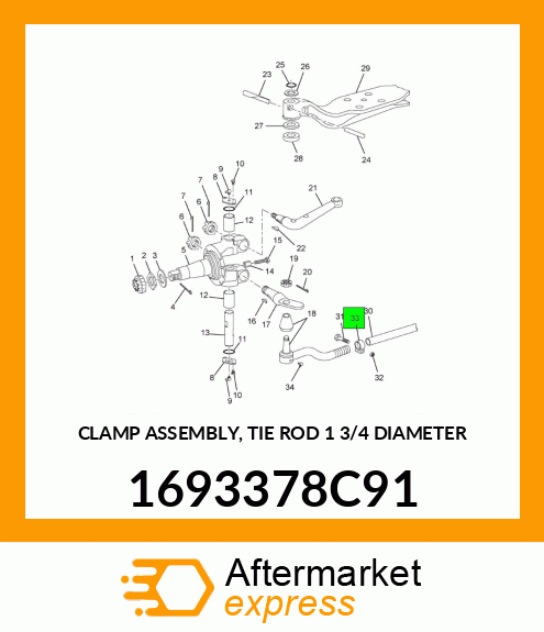 CLAMP ASSEMBLY, TIE ROD 1 3/4" DIAMETER 1693378C91