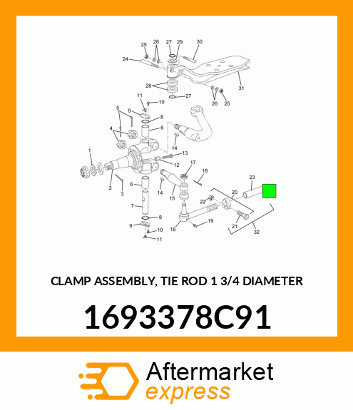 CLAMP ASSEMBLY, TIE ROD 1 3/4" DIAMETER 1693378C91