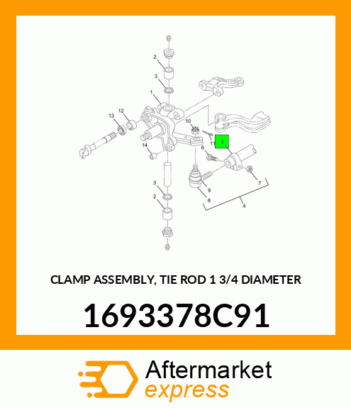 CLAMP ASSEMBLY, TIE ROD 1 3/4" DIAMETER 1693378C91